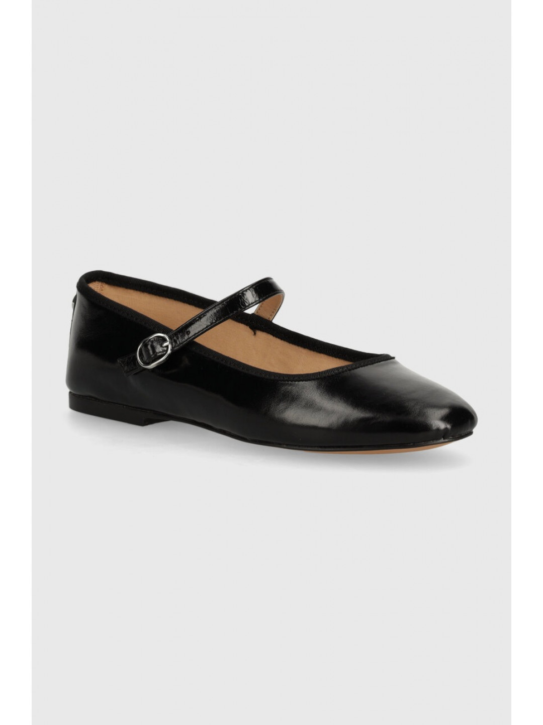 Kožené baleríny Steve Madden Vinetta černá barva SM11003146